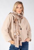 Abstract Print Scarf, Beige / F/S image