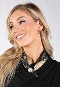 Magnetic Leopard Neck Scarf, Khaki / F/S image