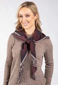 Leopard &amp; Polka Dot Scarf, Burgundy / F/S image