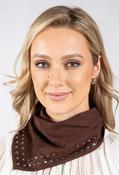 Faux Suede Studded Scarf, Chocolate / F/S image