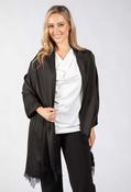 Lace Detail Satin Scarf, Black / F/S image