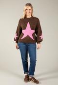 Star Design Knit Jumper, Brown/Pink / F/S image