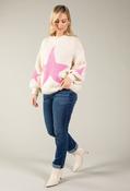 Star Design Knit Jumper, Cream/Pink / F/S image