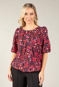 Cutie Abstract Print Blouse, Black/Pink / 12