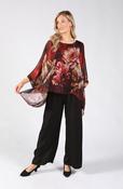 Abstract Print Flowy Blouse, Bordeaux Mix / F/S image