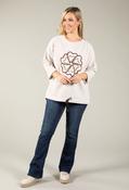 Embroidered Flower Sweatshirt, Light Beige / F/S image