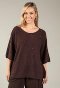 Sparkle Relaxed Knit Jumper, Chocolate / F/S image