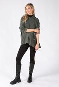 Skye Asymmetric Zip Hoodie, Khaki / F/S