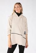 Skye Asymmetric Zip Hoodie, Beige / F/S