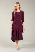 Cleo Asymmetrical Midi Dress, Bordeaux / 12 image