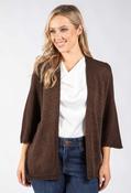 Open Front Lurex Knit Cardigan, Brown / F/S image