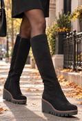 Becky Knee High Wedge Boot, Black / 40