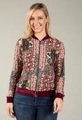 Theo Patchwork Zip Up Jacket, Bordeaux Mix / 16 image