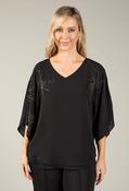 Firework Design Blouse, Black / M