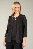 Lurex Top &amp; Jacket Set, Black / XL