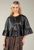 Faux Leather Cape, Black / L image