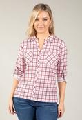 Madomerl Check Print Blouse, Bordeaux / 10