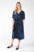Floral Print Plisse Pleated Dress, Navy / F/S image
