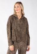 Leopard Print Zip Up Hoodie, Tan / F/S image