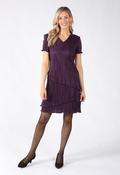 Tiered Striped Print Dress, Grape / 12 image
