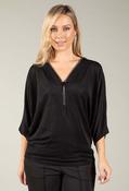 Royale Zip Blouse, Black / F/S image