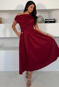 Betty Asymmetric Midi Dress, Wine / 16 image