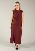Cowl Neck Midi Dress, Wine / 16 image