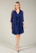 Sequin Jacket &amp; Dress Set, Royal Blue / 18 image