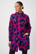 Animal Print Sweater Coat, Purple / S