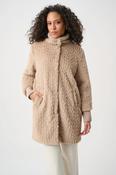 Chevron Faux Fur Coat, Beige / XL image