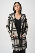 Plaid Long Sleeve Cardigan, Beige/Black / M image