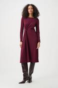 Midi Wrap Dress With Buttons, Plum / 10 image