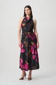 Floral Satin Halter Midi Dress, Purple / 8 image
