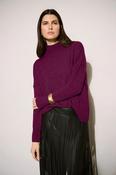 Wool Mock-Neck Sweater, Plum / XS