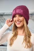 Slogan Knit Hat, Fushia / F/S image