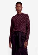 Knit Sweater With Animal Print, Brown / 36