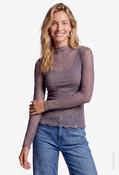 Mesh Top With Rhinestone Detail, Black/Grey / 42