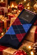 Check 2 Pair Men's Socks, Navy / 39/42 image