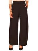 Ultra Skyrise Round Up Barrel Leg Ponte Knit Pants with Waist Charm, Black / 10