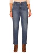 "Ab"solution® High Rise Double Side Seam Spliced Straight Jeans, Blue / 8