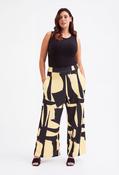 Lounge Wide Leg Curve+ Trousers, Black/Cream / 24 image