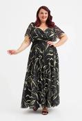 Kemi Bolero Wrap Maxi Curve+ Dress, Cream/Black / 12