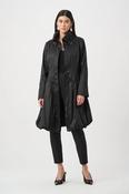 Belted Fit And Flare Balloon Coat, Black / XL