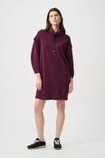 Mini Drawstring Sweater Dress, Plum / XS