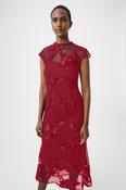 Embellished Trumpet Dress, Red / 16