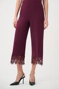 Embroidered Cropped Trousers, Plum / 10