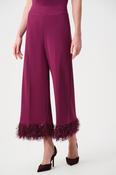 Fringe Cuff Wide-Leg Pants, Plum / 12