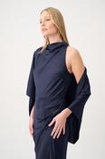 Satin Dolman Sleeve Cover Up, Navy / M/L