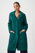 Studded Sweater Coat, Green / XL