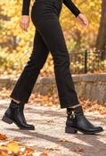 Double Buckle Ankle Boot, Black / 41